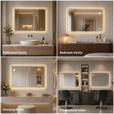24" X 32" Rectangular Front Lighted And Backlit LED Bathroom Mirror With Anti Fog - Clear