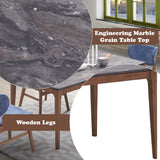 Bevis - Engineered Stone Top Dining Table - Walnut