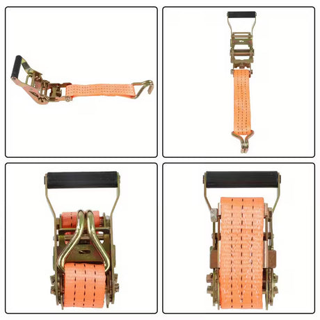 Heavy-Duty 4000LB J-Hook Fitting 1.5" ×15' Ratchet Straps | Secure Tie-Downs