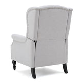 Armchair Recliner With Pushback Mechanism And Wingback Design