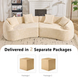 Curved Compressed Sofa, Nordic-Style Design For Living Room