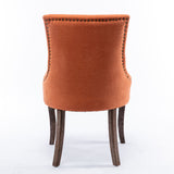Ultra Side Dining Chair,Thickened Fabric Chairs With Neutrally Toned Solid Wood Legs, Bronze Nail Head (Set of 2) - Chair Sets - Alpine Outlets