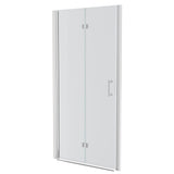 Frameless Bi Fold Shower Door With Tempered Glass - Chrome