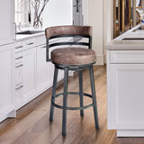 Madrid - 30" Barstool - Mineral Finish With Bandero Tobacco Upholstery