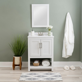 Linon Barkley White 25" Vanity with Mirror