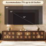 Media Console TV Stand With 6 Drawers & 2 Cabinets - Walnut