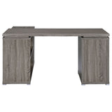 Tona - L-Shape Computer Desk With 3 Drawers And 5 Shelves