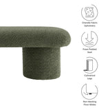 56 Inch Chenille Upholstered Bench with Cylindrical Legs and Overhang Seat - Benches available at Alpine Outlets in Denver
