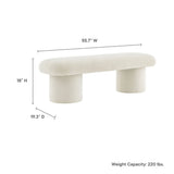 56 Inch Chenille Upholstered Bench with Cylindrical Legs and Overhang Seat - Benches available at Alpine Outlets in Denver
