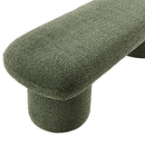 56 Inch Chenille Upholstered Bench with Cylindrical Legs and Overhang Seat - Benches available at Alpine Outlets in Denver