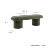 56 Inch Chenille Upholstered Bench with Cylindrical Legs and Overhang Seat - Benches available at Alpine Outlets in Denver