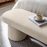 56 Inch Performance Velvet Bench with Cylindrical Legs and Overhang Seat - Benches available at Alpine Outlets in Denver