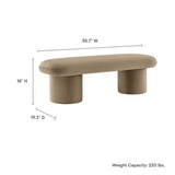 56 Inch Performance Velvet Bench with Cylindrical Legs and Overhang Seat - Benches available at Alpine Outlets in Denver