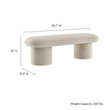56 Inch Performance Velvet Bench with Cylindrical Legs and Overhang Seat - Benches available at Alpine Outlets in Denver