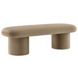56 Inch Performance Velvet Bench with Cylindrical Legs and Overhang Seat - Benches available at Alpine Outlets in Denver