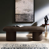 56 Inch Performance Velvet Bench with Cylindrical Legs and Overhang Seat - Benches available at Alpine Outlets in Denver