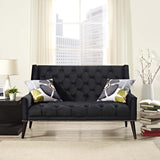 56 Inch Performance Velvet Loveseat with Nailhead Detail - Loveseats available at Alpine Outlets in Denver