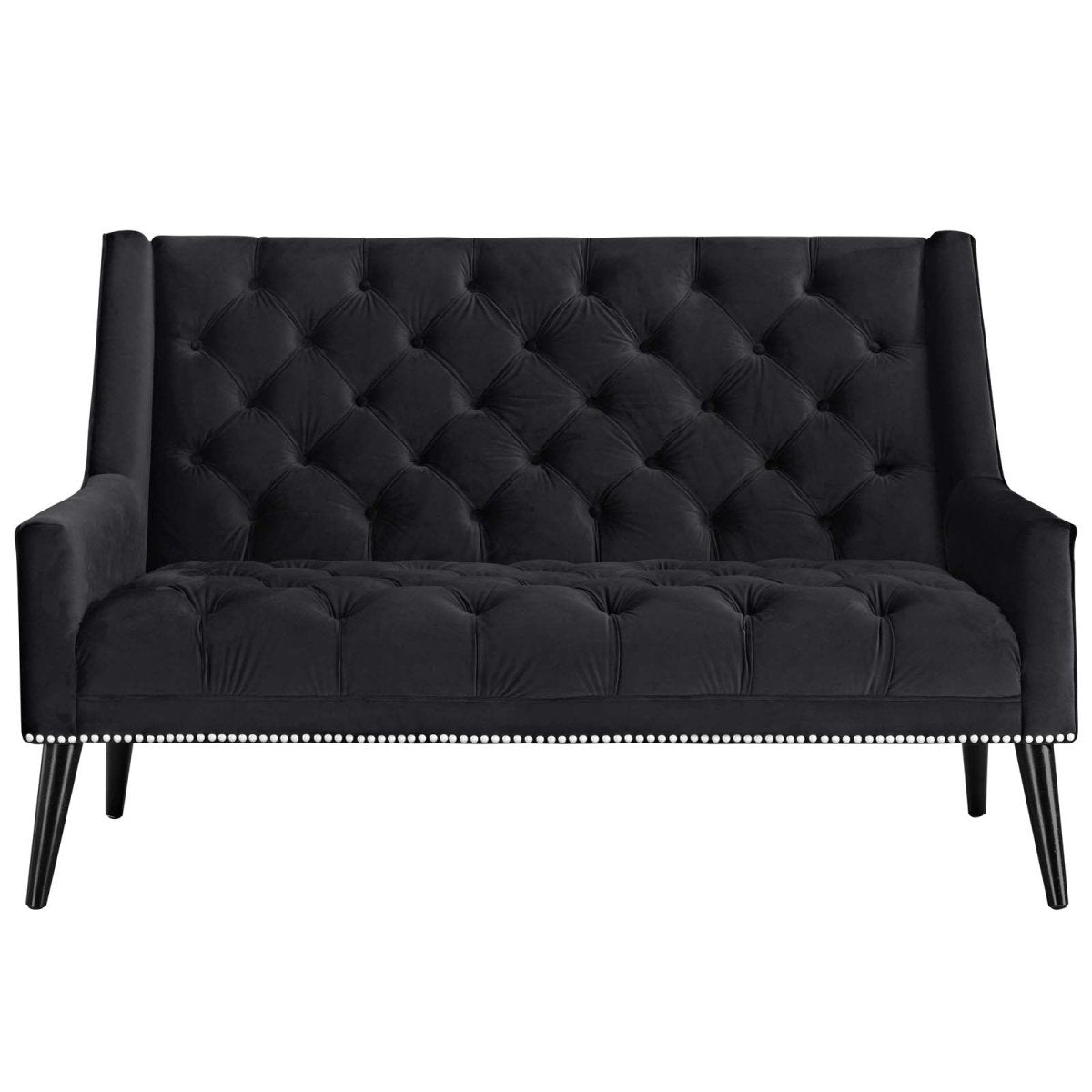 56 Inch Performance Velvet Loveseat with Nailhead Detail - Loveseats available at Alpine Outlets in Denver