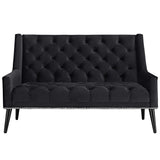 56 Inch Performance Velvet Loveseat with Nailhead Detail - Loveseats available at Alpine Outlets in Denver