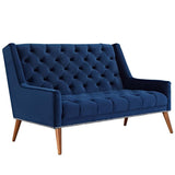 56 Inch Performance Velvet Loveseat with Nailhead Detail - Loveseats available at Alpine Outlets in Denver