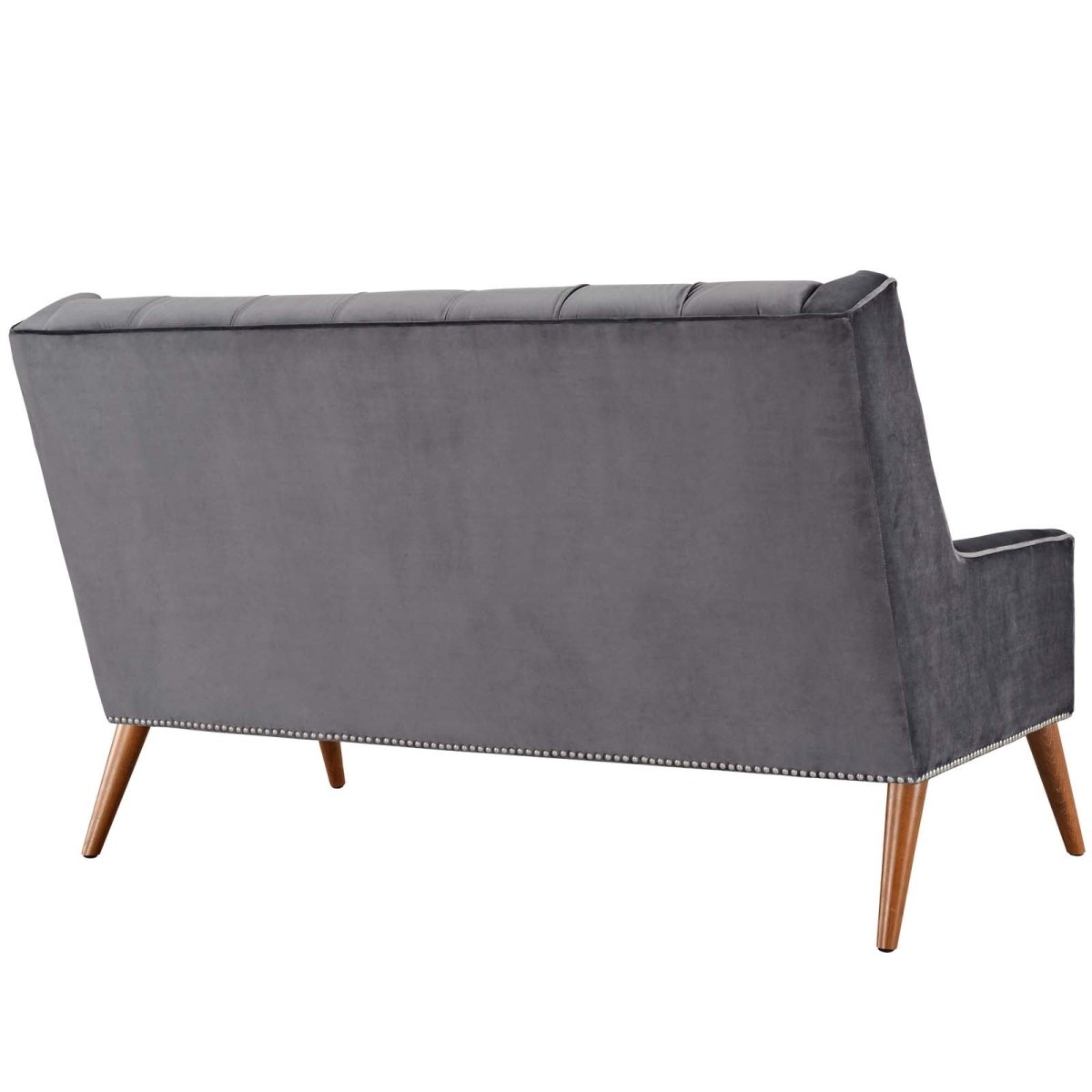 56 Inch Performance Velvet Loveseat with Nailhead Detail - Loveseats available at Alpine Outlets in Denver