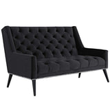 56 Inch Performance Velvet Loveseat with Nailhead Detail - Loveseats available at Alpine Outlets in Denver