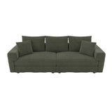 Plush Corduroy 4 Seat Sofa, Modern Comfy Upholstered Sofa Cloud Couch, Deep Seat Couches With Soft Pillows