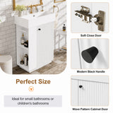 Bathroom Vanity With Sink, Freestanding Wood Grain Cabinet With Storage