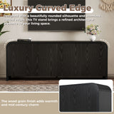 Curved Edge TV Stand With Large Cabinets