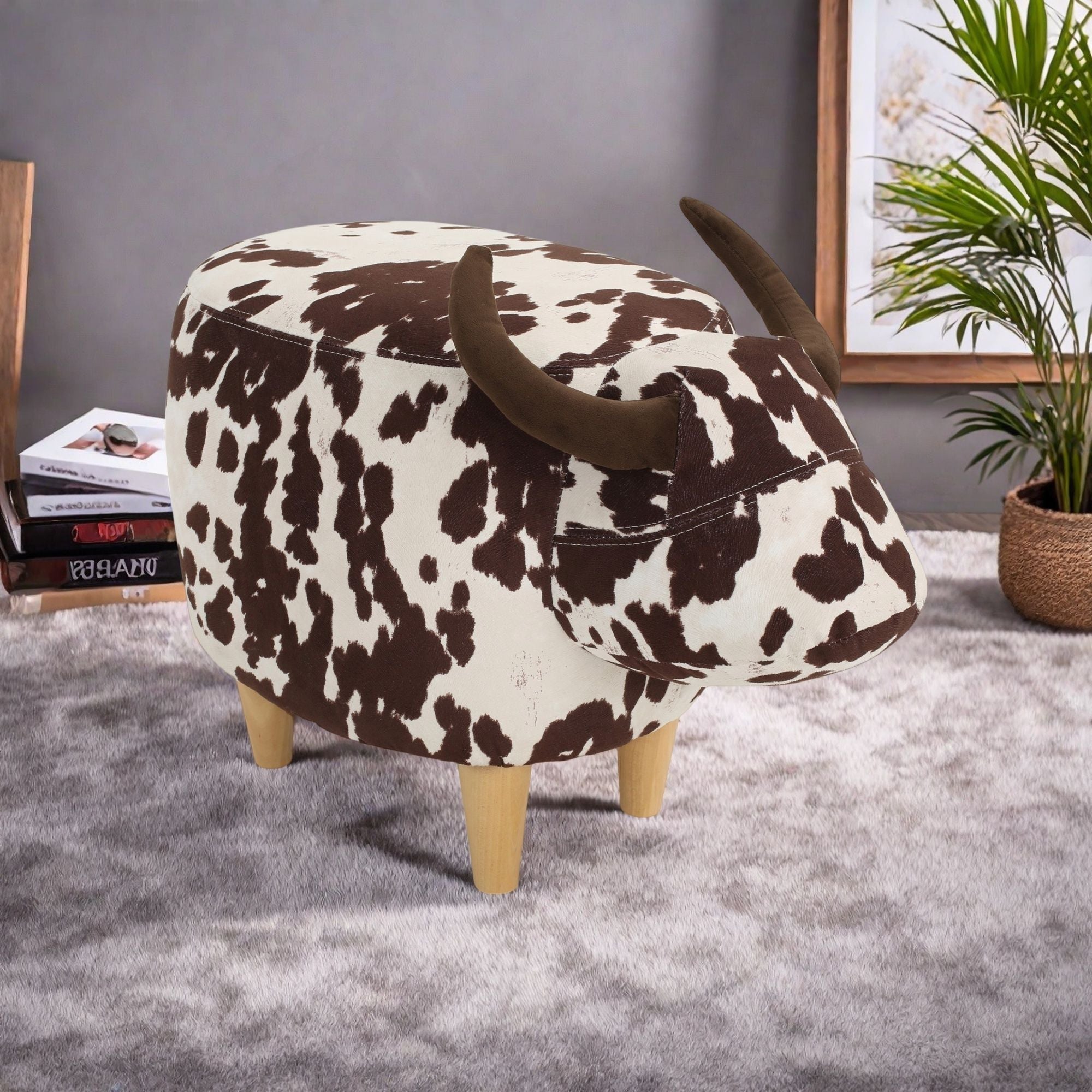 Cow Shaped Ottoman Footstool – Alpine Outlets