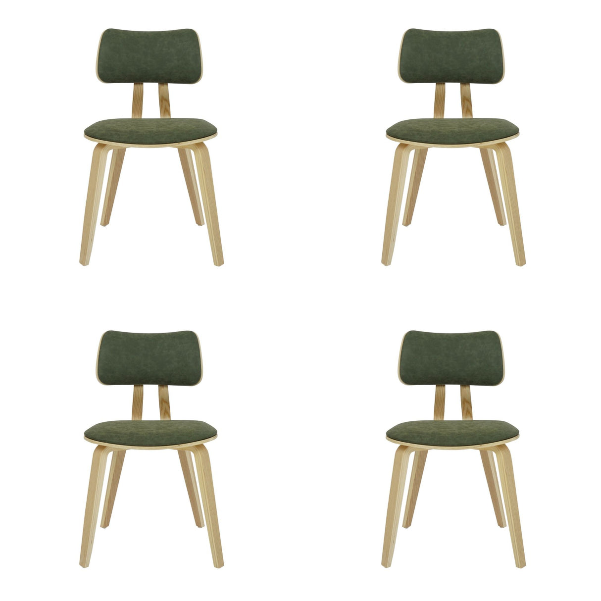 Jaguar - Curved Back Wood Dining Chair With Faux Leather Seat