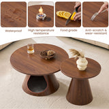 Nesting Coffee Table With Integrated Cat Cave Bed (Set of 2) - Walnut