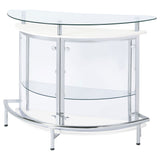 Strick - Freestanding Glass Top Home Bar Wine Cabinet - White