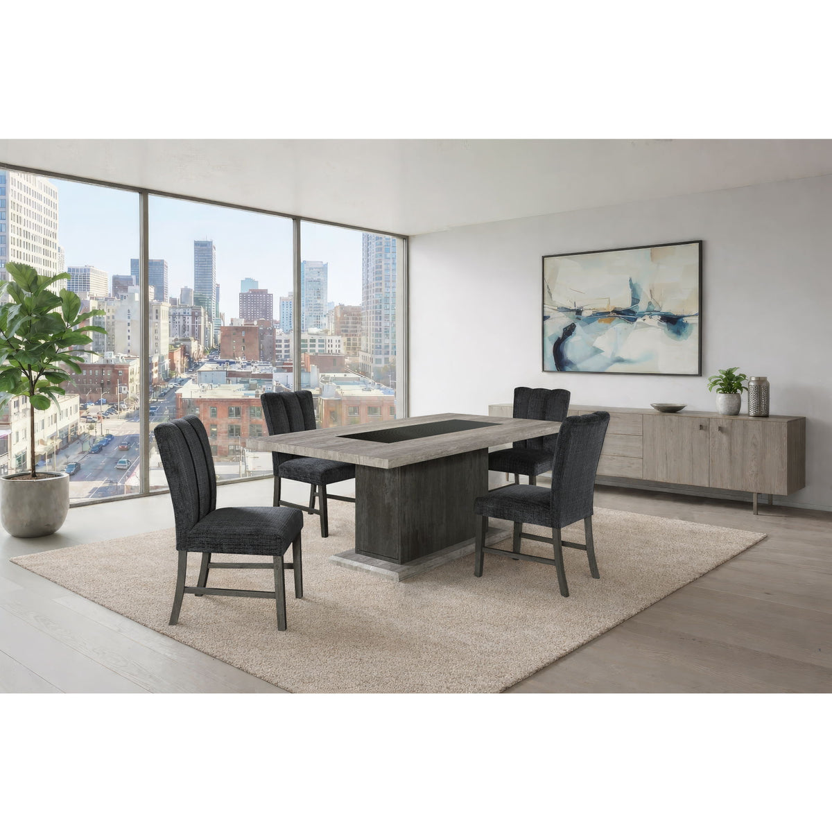 Dining Table, Fits Up To 6 People - Gray