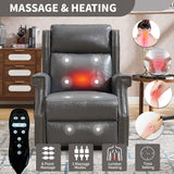 Manual Recliner Chair  With Heavy Duty Motion Mechanism, 8 Vibrating Nodes And 3 Massage Modes For Living Room