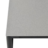 Crown - 4 Piece Black Aluminum And Teak Outdoor Seating Set With Dark Gray Cushions