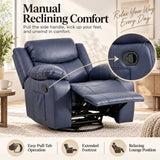 Rocker Recliner Chair With Manual Recline And 360° Swivel Base