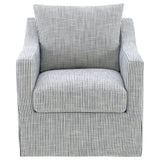 Merced - Upholstered Sloped Arm Accent Swivel Chair With 360 Degree Swivel Base - Gray