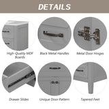 Modern Bathroom Vanity Base Only, 2 Doors And 3 Drawers