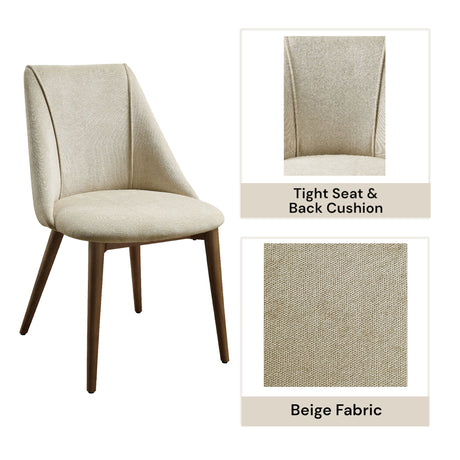 Willene - Polished Microfiber Side Chair (Set of 2) - Beige - Chair Sets - Alpine Outlets