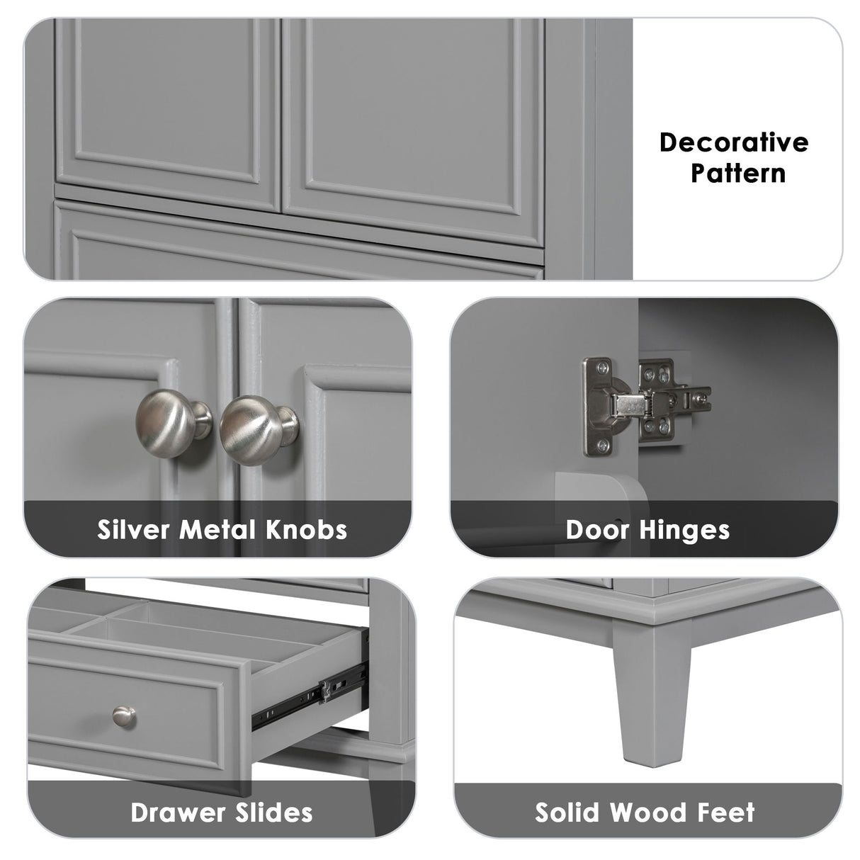 Modern Bathroom Vanity With Sink Combo, Multi Functional Cabinet With Doors And Drawer