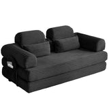Convertible Sleeper Sofa With & Side Storage Pocket, Foldable Upholstered Couch For Living Room