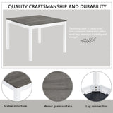 5 Piece Dining Table Set With 4 Chairs For Kitchen - Gray / White