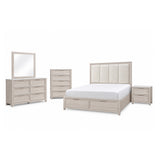 Melissa - 5 Piece Storage Bedroom Set With Padded Headboard