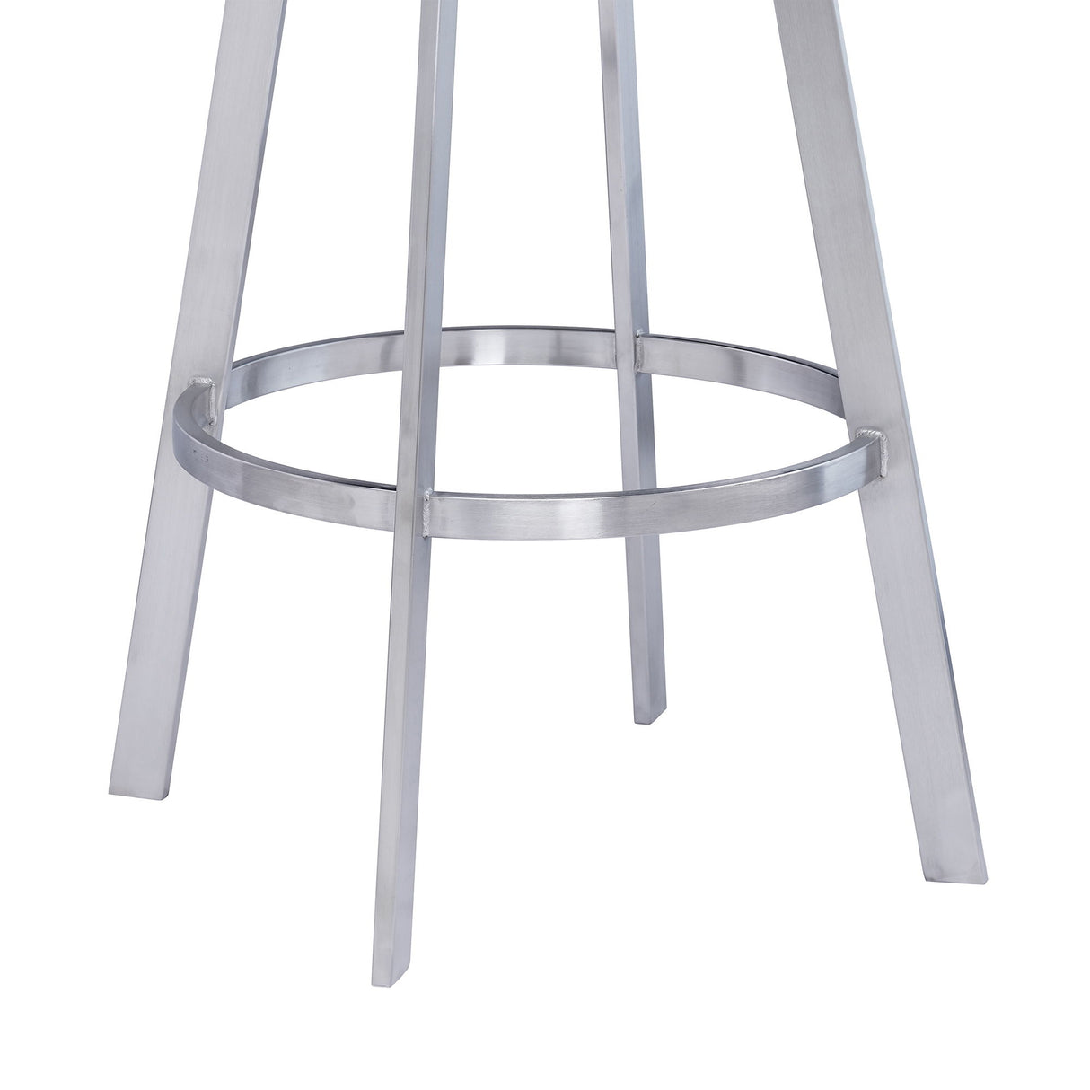 Dione - Swivel Faux Leather And Brushed Stainless Steel Bar Stool