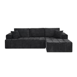 L - Shaped Sectional Sofa With Cup Holders & Side Pockets