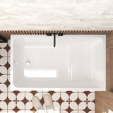 Gloss Freestanding Bathtub With Built In Seat