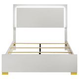 Full LED Panel Bed With Touch Activated Lighting - White
