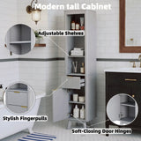Tall Bathroom Storage Cabinet With Adjustable Shelves And 1 Drawer & Door