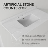 Basin Sink, 0.6" Ultra Thin Profile, Triple Faucet Holes, Sink Only